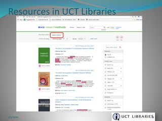 Resources in UCT Libraries
3/5/2020 19
 