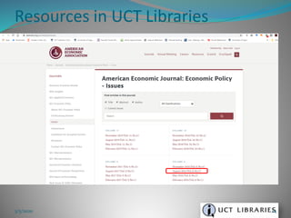 Resources in UCT Libraries
3/5/2020 24
 