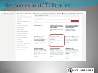 Resources in UCT Libraries
3/5/2020 25
 