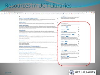 Resources in UCT Libraries
3/5/2020 27
 