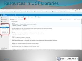 Resources in UCT Libraries
3/5/2020 8
 