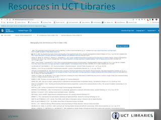 Resources in UCT Libraries
3/5/2020 9
 