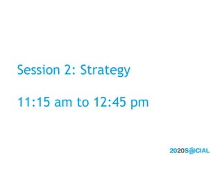 Session 2: Strategy

11:15 am to 12:45 pm
 