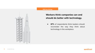 11 CONFIDENTIAL
2020 key ﬁndings
Workers think companies can and
should do better with technology.
● 87% of respondents th...