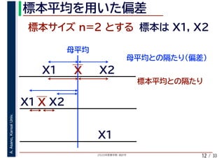 2020年度春学期　統計学
A.Asano,KansaiUniv.
/ 3312
 