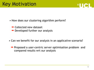 Key Motivation
• How does our clustering algorithm perform?
➡ Collected new dataset
➡ Developed further our analysis
• Can...