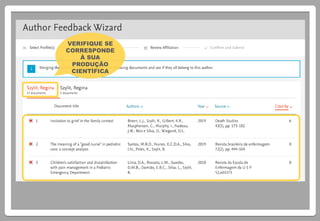 VERIFIQUE SE
CORRESPONDE
À SUA
PRODUÇÃO
CIENTÍFICA