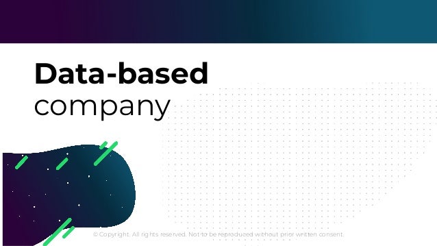 © Copyright. All rights reserved. Not to be reproduced without prior written consent.
Data-based
company
 