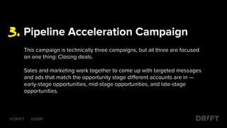 Pipeline Acceleration Campaign
@DRIFT #ABM
This campaign is technically three campaigns, but all three are focused
on one ...