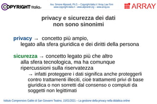 La gestione della privacy nella didattica online (San Giovanni Teatino, gennaio 2021) Slide 6