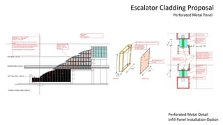 Perforated Metal Panel
Escalator Cladding Proposal
Perforated Metal Detail
Infill Panel Installation Option
 