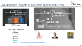 59
On demand: Insights to Solutions Distribution Event
Working together to accelerate the digital transformation of insura...