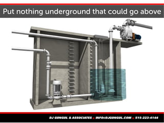Put nothing underground that could go above
 