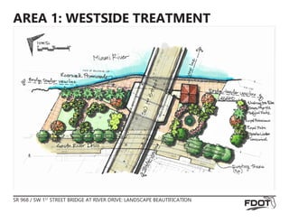 SR 968 / SW 1ST
STREET BRIDGE AT RIVER DRIVE: LANDSCAPE BEAUTIFICATION
AREA 1: WESTSIDE TREATMENT
 