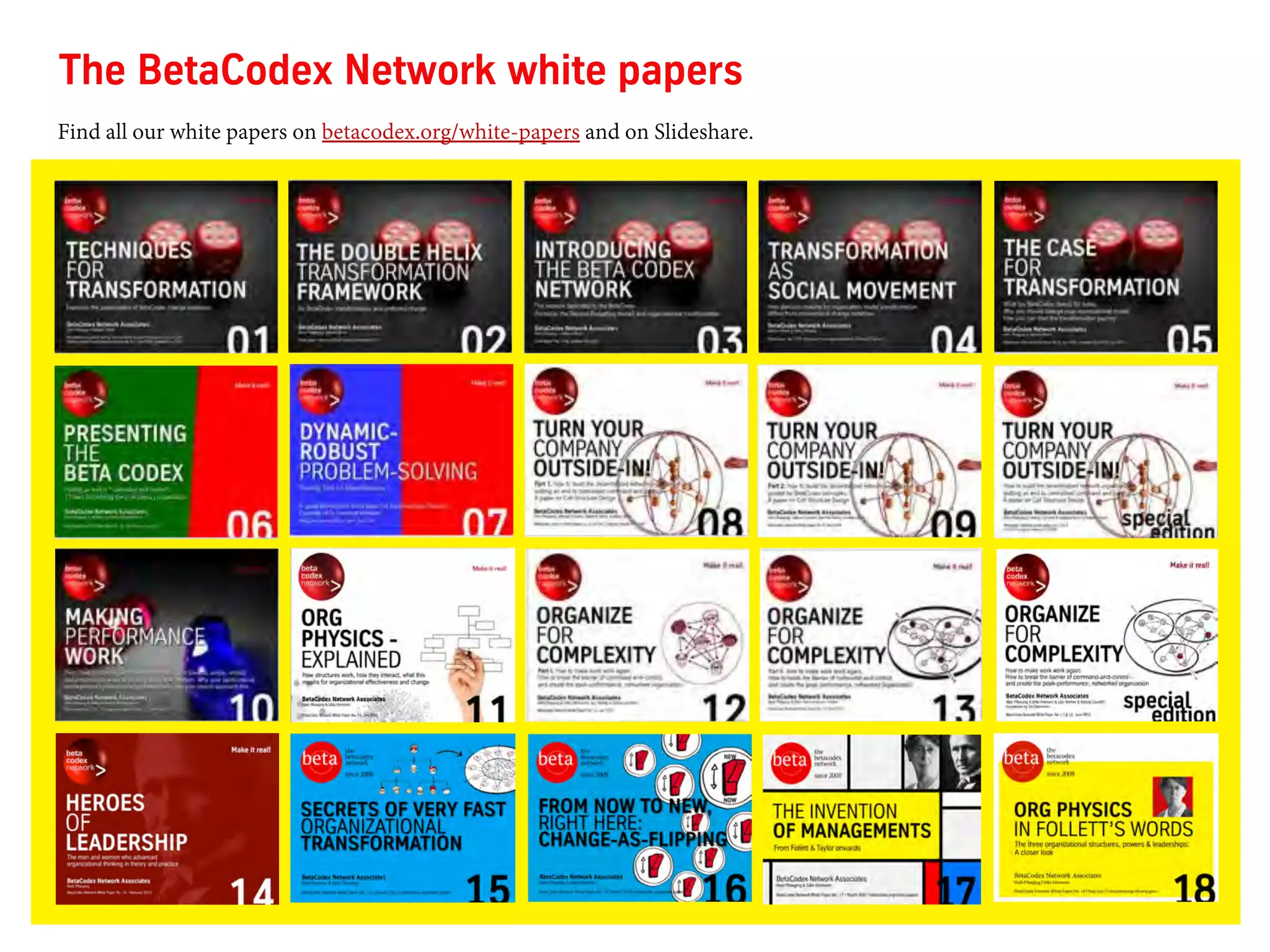 The BetaCodex Network white papers
Find all our white papers on betacodex.org/white-papers and on Slideshare.
 