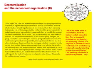 29
Decentralization
and the networked organization (II)
I think myself that collective responsibility should begin with gr...