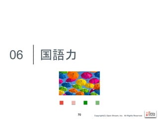 Copyright(C) Open Stream, Inc.　All Rights Reserved.
国語力
70
06
 