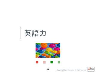 Copyright(C) Open Stream, Inc.　All Rights Reserved.
英語力
74
 