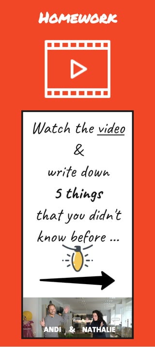 Homework
Watch the video 
&
write down 
5 things 
that you didn't 
know before ...
 