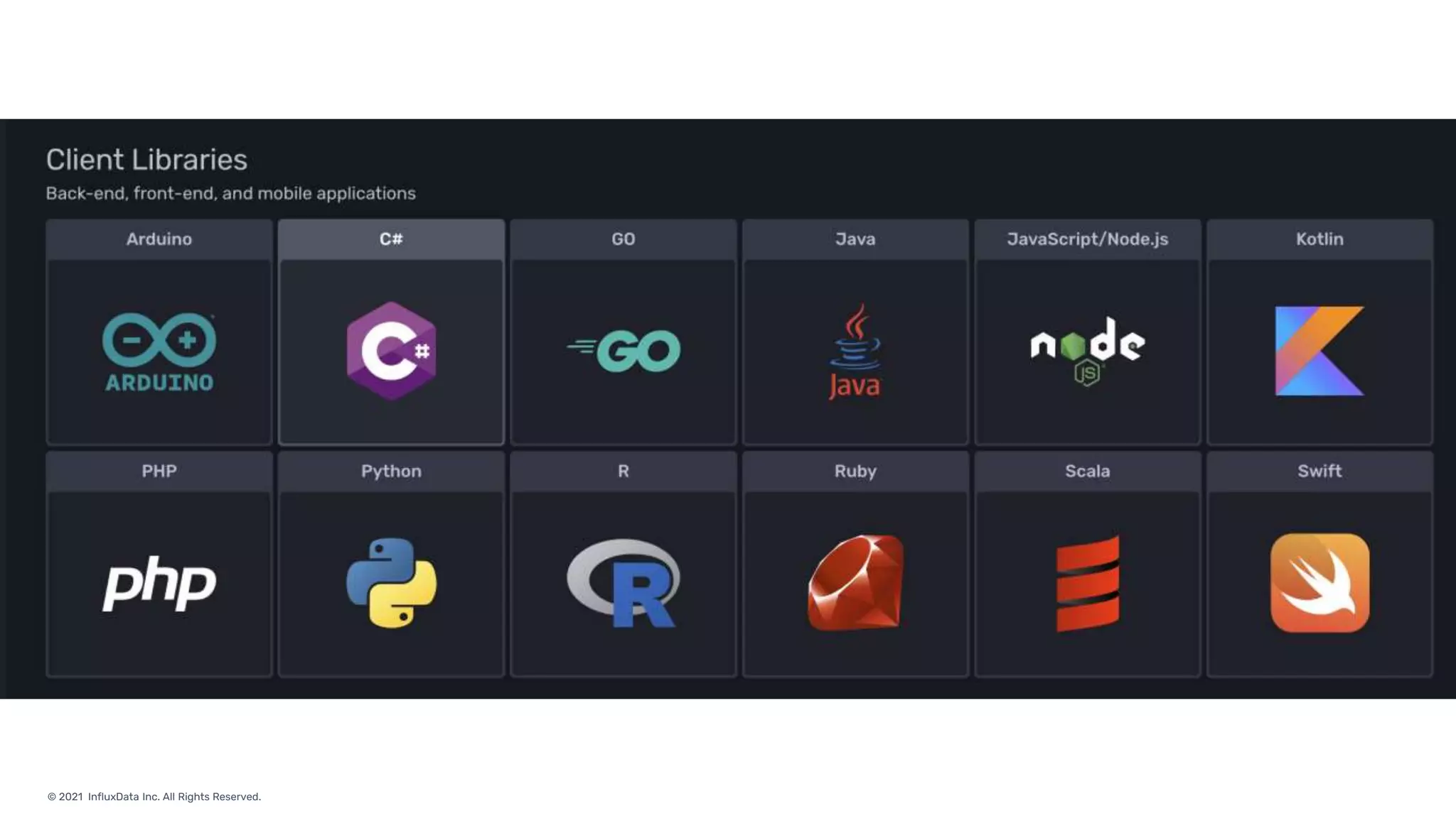 © 2021 InfluxData Inc. All Rights Reserved.
 