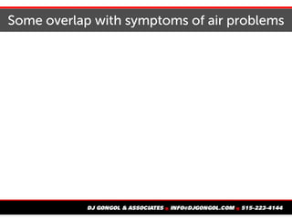 Some overlap with symptoms of air problems
 