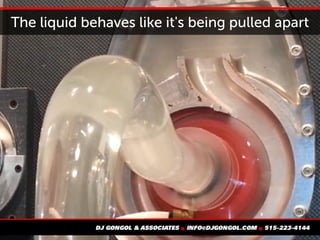 The liquid behaves like it's being pulled apart
 