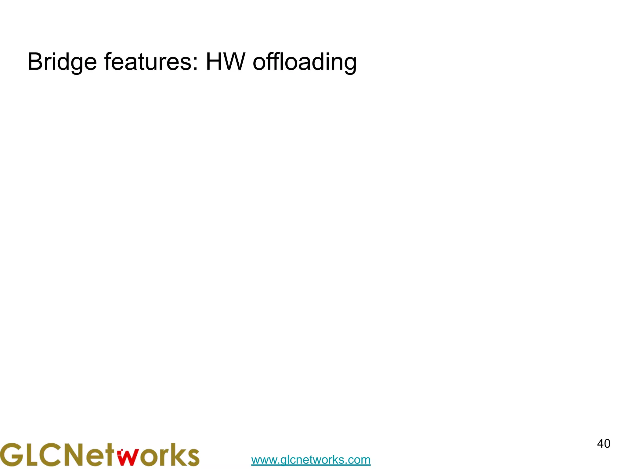 www.glcnetworks.com
Bridge features: HW offloading
40
 