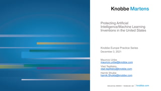 Protecting Artificial
Intelligence/Machine Learning
Inventions in the United States
Knobbe Europe Practice Series
December...