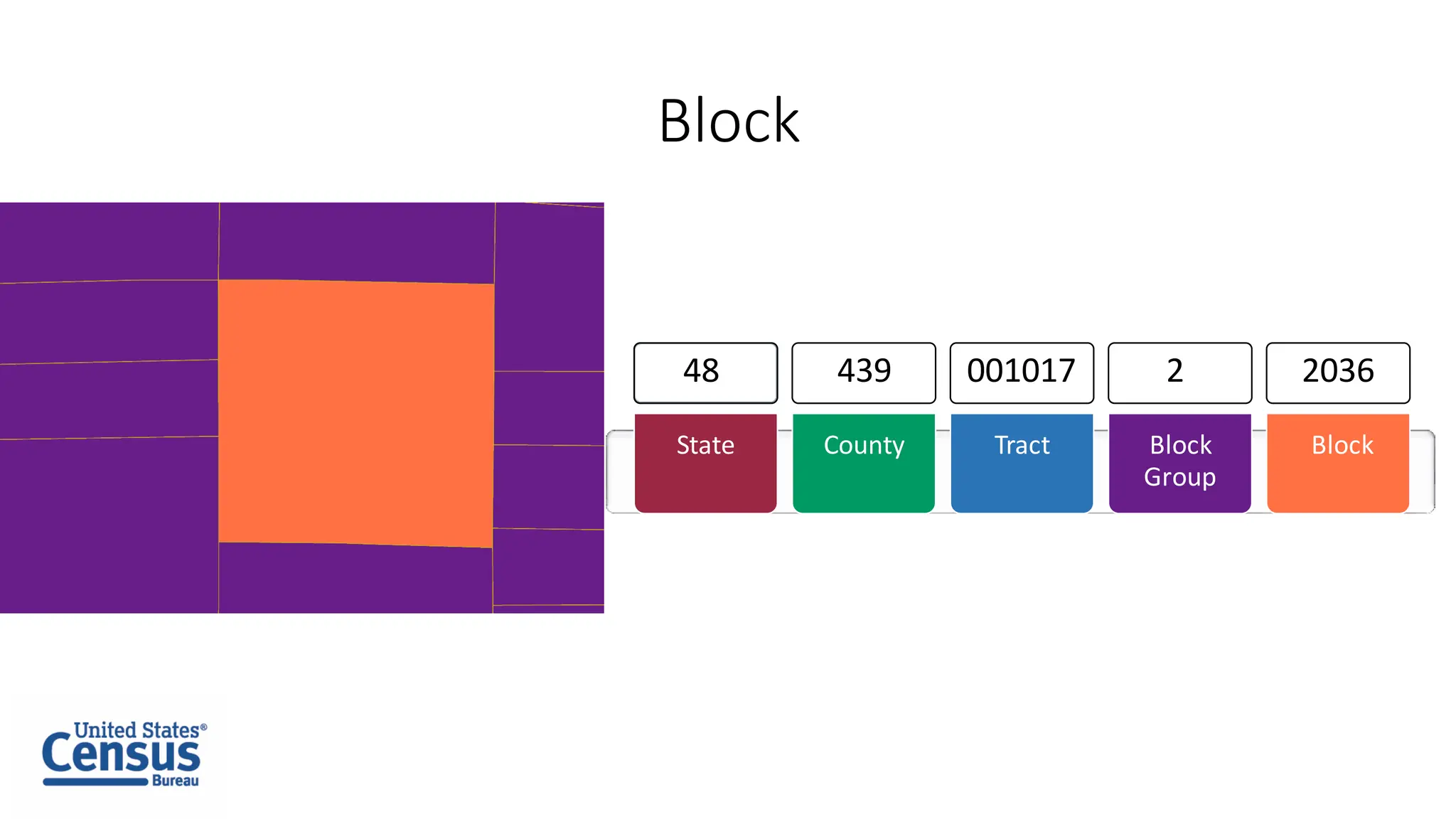 Block
State County Tract Block
Group
Block
48 439 001017 2 2036
 