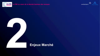 2Enjeux Marché
13
Le PIM au coeur de la donnée business des marques
 