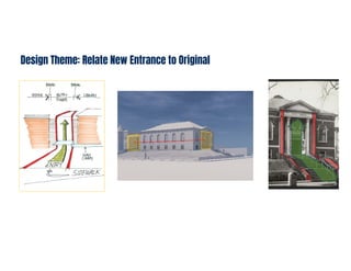 SW Corner Entry
View from Corner of South Carolina and 7th
Design Theme: Relate New Entrance to Original
 
