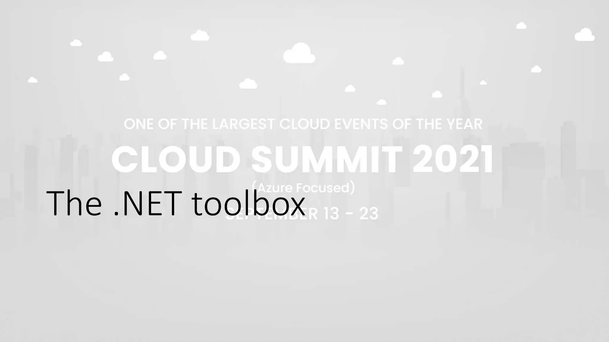 The .NET toolbox
 