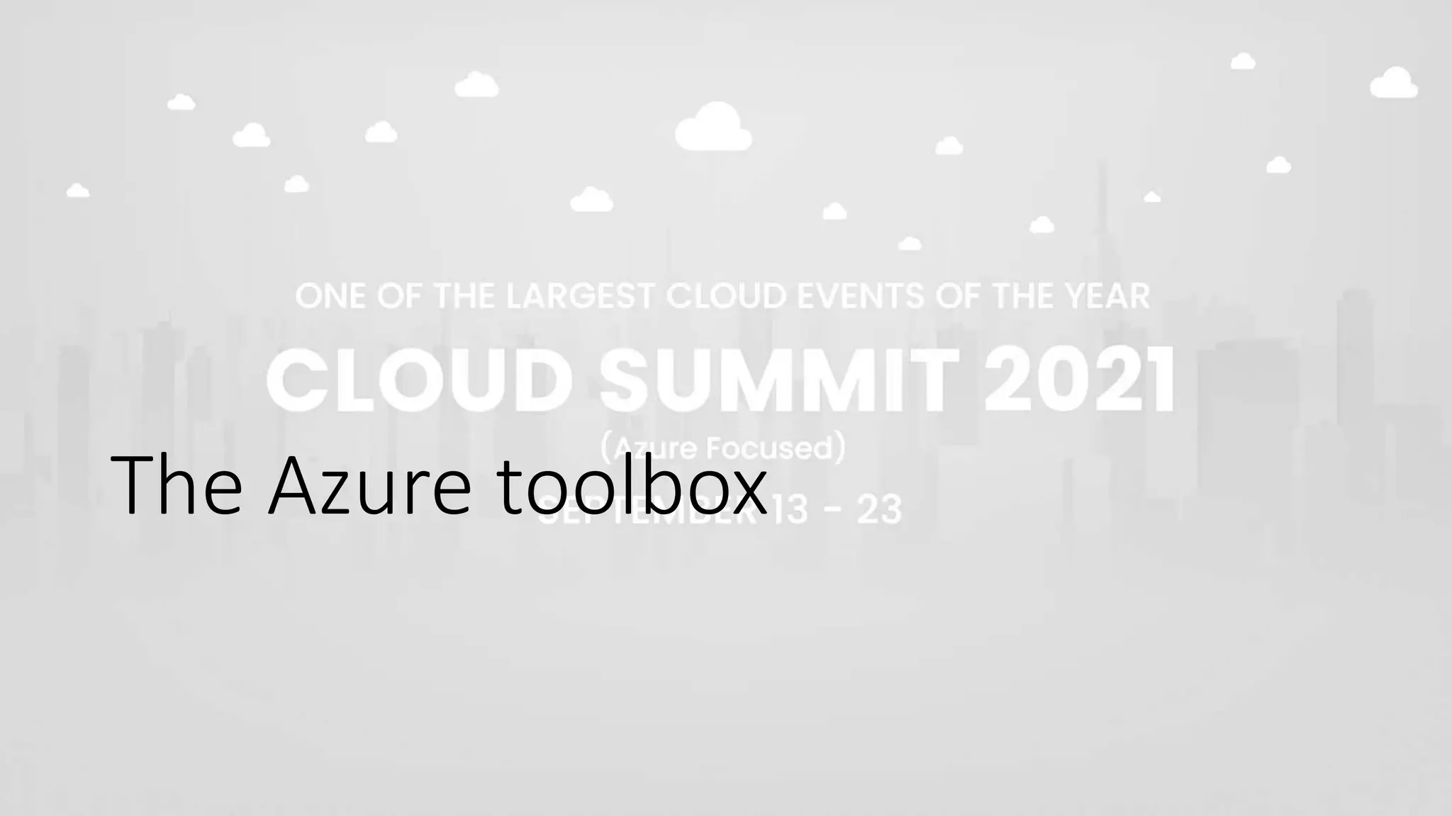 The Azure toolbox
 