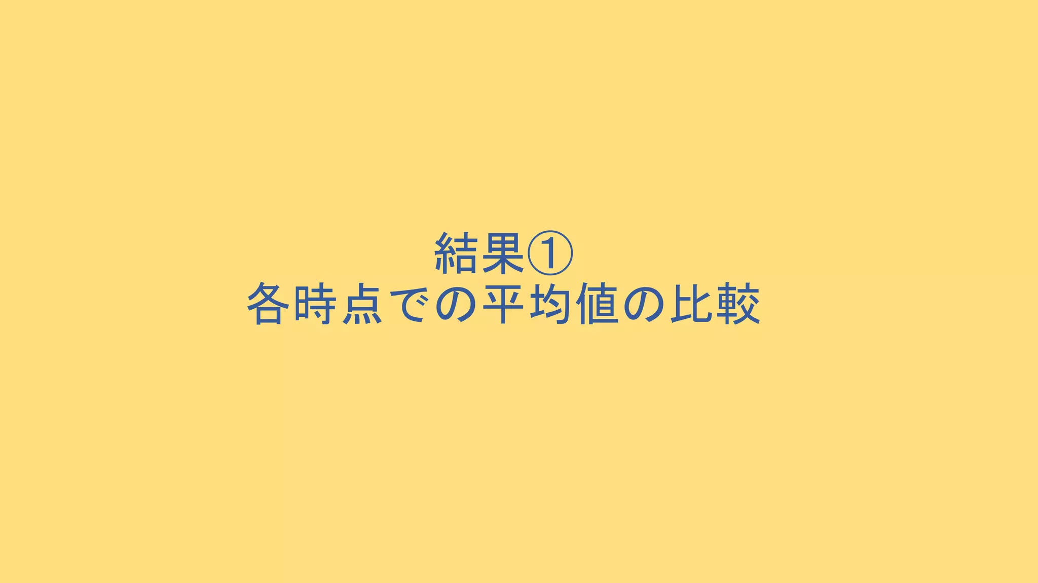 結果①
各時点での平均値の比較
 