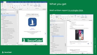 www.securcube.net
What you get
Webinar
Series
Well written report in a single click.
 