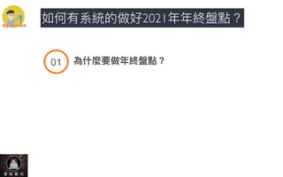 !$ 為什麼要做年終盤點？
如何有系統的做好2021年年終盤點？
 