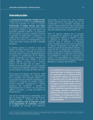 ASOCIACIÓN DE INVESTIGACIÓN Y ESTUDIOS SOCIALES 3
Parte II: S alud y seguridad ocupacional, condiciones del ambiente labor...