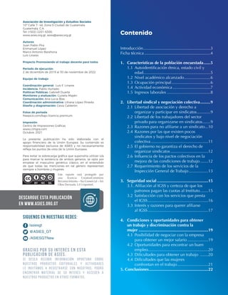 TRABAJADORES RURALES
2
OBSERVATORIO DE TRABAJO DECENTE
Asociación de Investigación y Estudios Sociales
10ª Calle 7- 48, Zo...