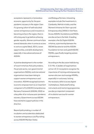 Entrepreneurship Startups And Innovation E S I In Asean And East