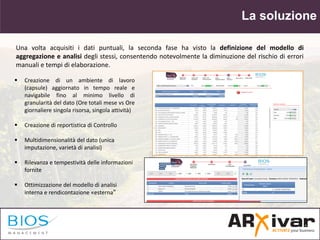 La soluzione
 Creazione di un ambiente di lavoro
(capsule) aggiornato in tempo reale e
navigabile fino al minimo livello ...