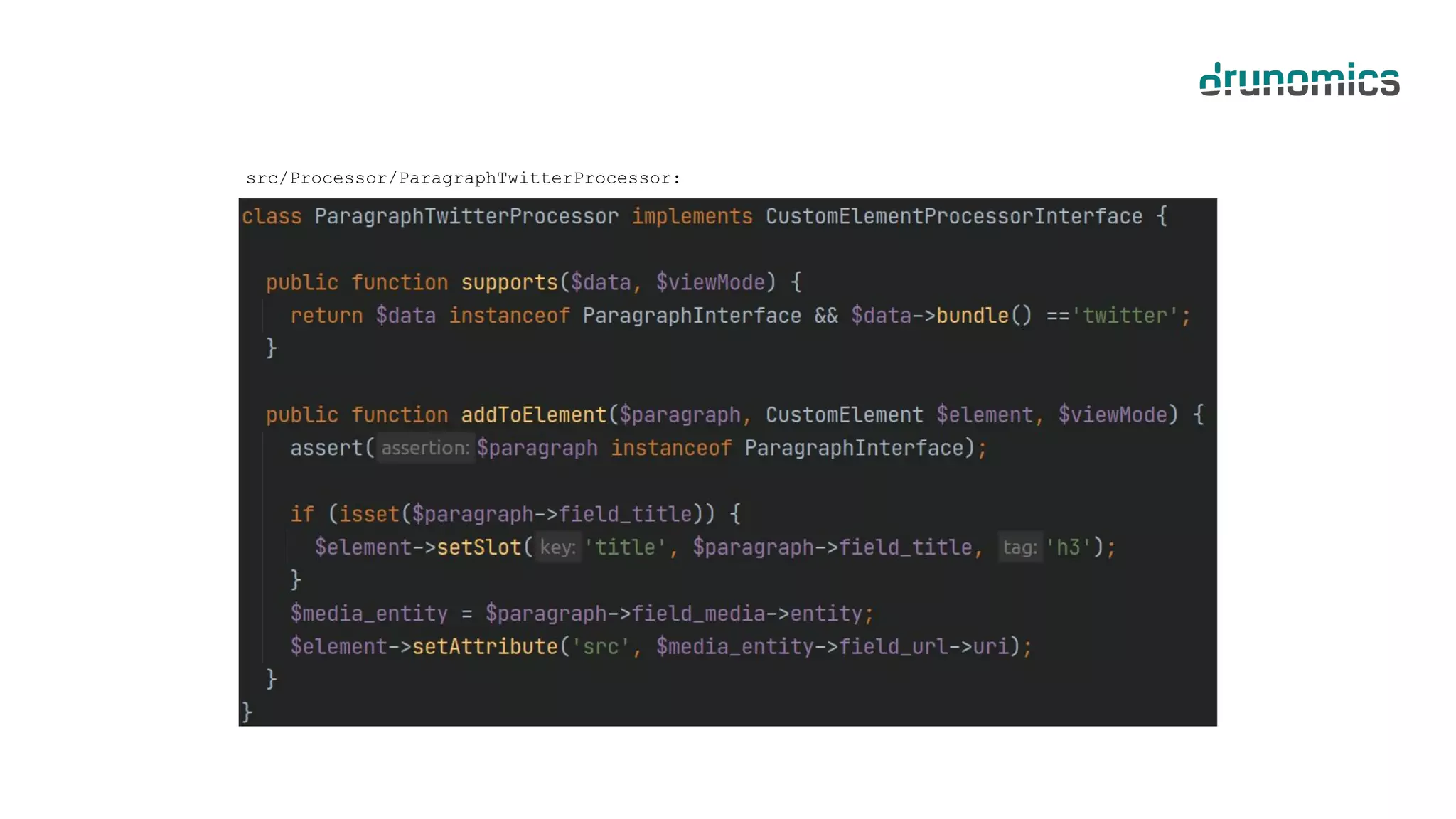 src/Processor/ParagraphTwitterProcessor:
 