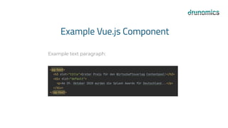 Example Vue.js Component
Example text paragraph:
 