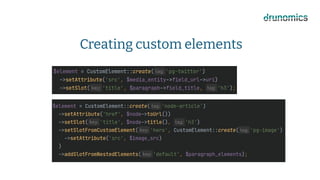 Creating custom elements
 