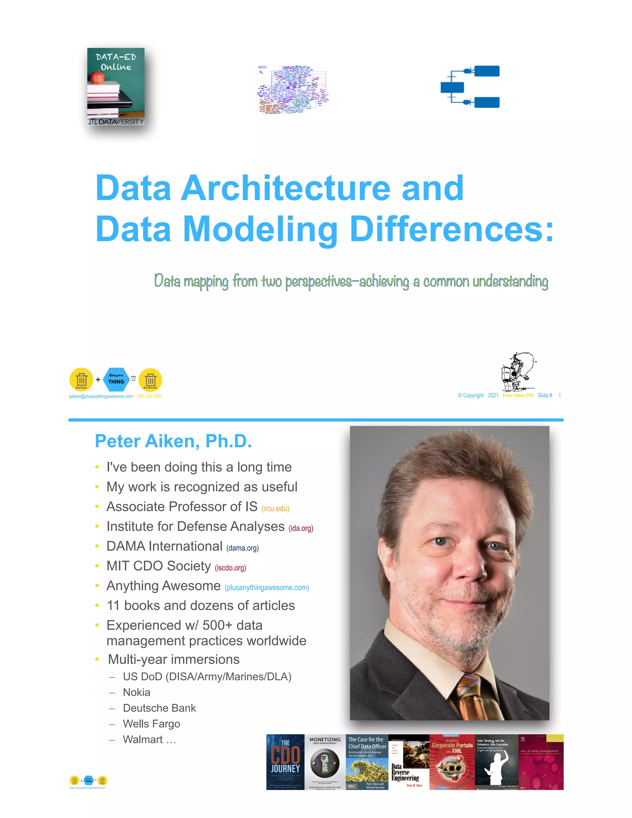 DataEd Online: Data Architecture and Data Modeling Differences ...