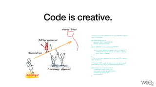Code is creative.
// This is the server implementation of the simple RPC scenario.


import ballerina/grpc;


@grpc:ServiceDescriptor {


descriptor: ROOT_DESCRIPT
OR,


descMap: getDescriptorMap()


}


service "HelloWorld" on new grpc:Listener(9090) {


remote function hello(string request) returns string|error {


// Reads the request message and sends a response.


return "Hello " + request;


}


}


// This is the client implementation of the simple RPC scenario.


import ballerina/io;


// Creates a gRPC client to interact with the remote server
.


HelloWorldClient e p = check new("http://localhost:9090");


public function main () returns error? {


// Executes a simple remote call.


string result = check e p->hello("WSO2");


// Prints the received result.


io:println(result);


}


 