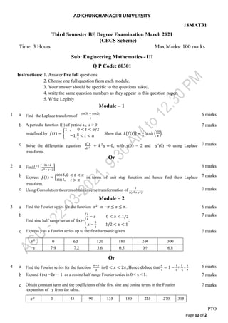 3rd Semester Computer Science and Engineering (ACU) Question papers | DOCX