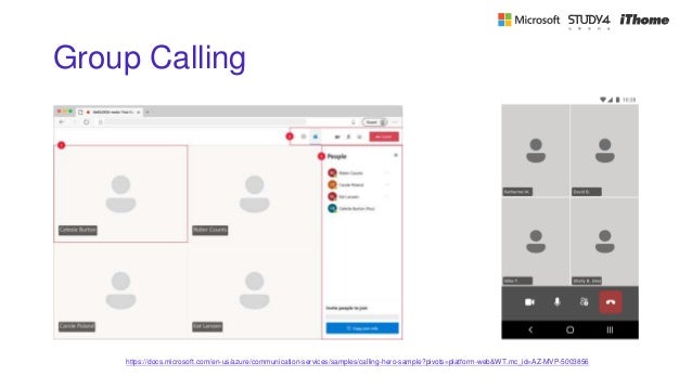 Group Calling
https://docs.microsoft.com/en-us/azure/communication-services/samples/calling-hero-sample?pivots=platform-web&WT.mc_id=AZ-MVP-5003856
 