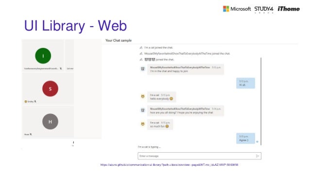 UI Library - Web
https://azure.github.io/communication-ui-library/?path=/docs/overview--page&WT.mc_id=AZ-MVP-5003856
 