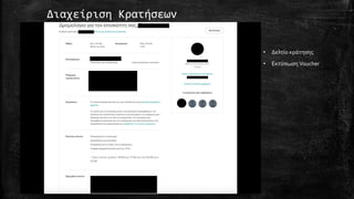 Διαχείριση Κρατήσεων
• Δελτίο κράτησης
• Εκτύπωση Voucher
 