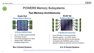 © 2020 IBM Corporation
IBM Cognitive Systems
25
https://www.anandtech.com/show/13257/hot-chips-2018-ibm-power9-scale-up-cpu-live-blog
2
 